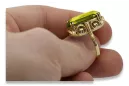 Anillo Peridoto amarillo Oro amarillo de 14 quilates Joyería vintage vrc038y